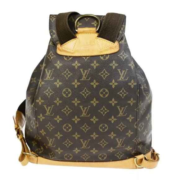 LOUIS VUITTON Montsouris GM Backpack Bag Monogram Leather Brown M51135 70FB218 - Picture 14 of 16